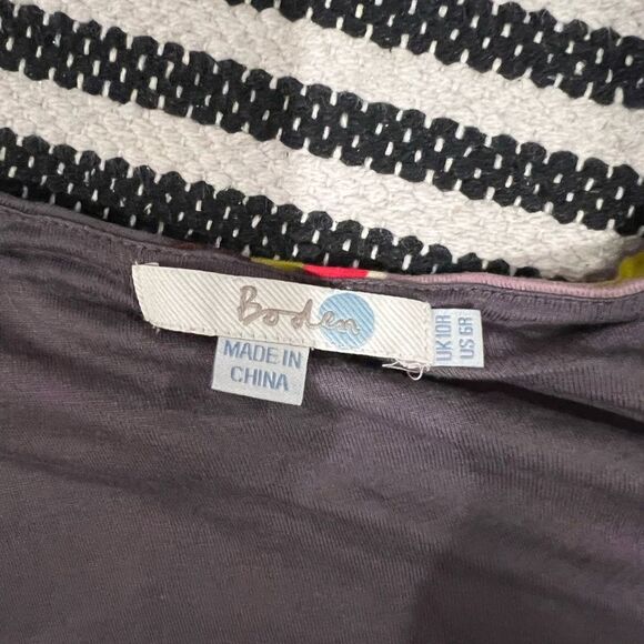 Boden Gray Floral Drapey Jersey Dress 3/4 Sleeves - Picture 11 of 11